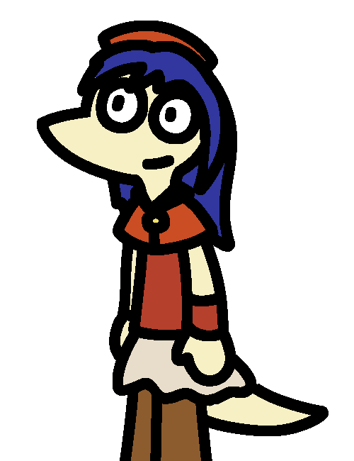 A cartoon Lilina with snout and tail